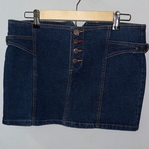 Dark Blue Denim Mini Skirt